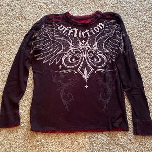 Mens Affliction long sleeve shirt
